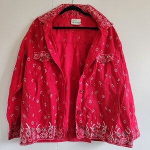The Quack Factory Red Bandana Print Jacket • Western Americana XXL